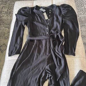J. CREW DRAPERY PUFF LONG SLEEVE BUTTON UP JUMPSUIT SIZE 6